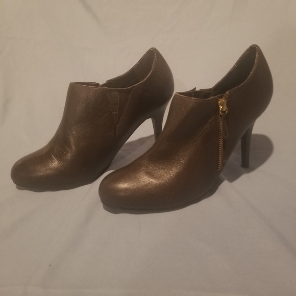 Greenwich village women's brown leather stiletto heel ankle booties - Picture 12 of 12